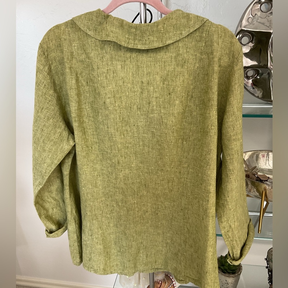 Flax Olive Button Down Shirt jacket - image 3